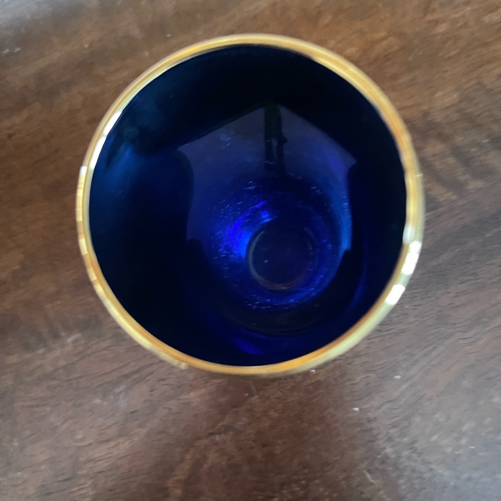 Murano cobalt Blue and Gold Floral cordial or shot glass - Picture 7 of 7